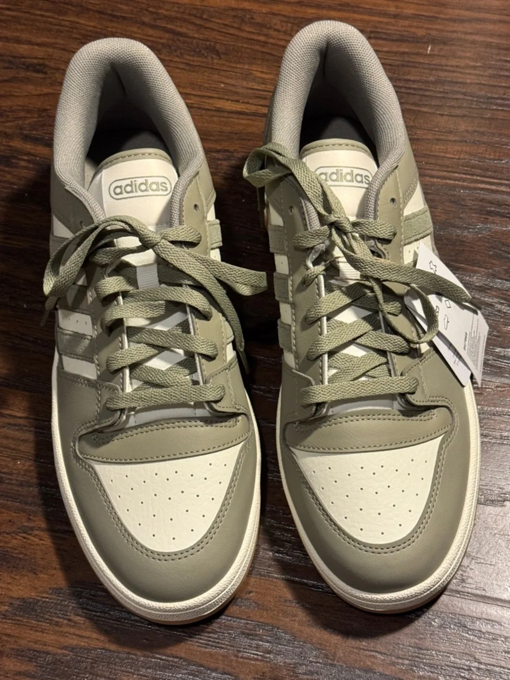 adidas New Low-Top Sneakers in Olive and Cream